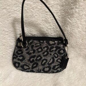Coach Animal Print Wristlet in Black and Gray